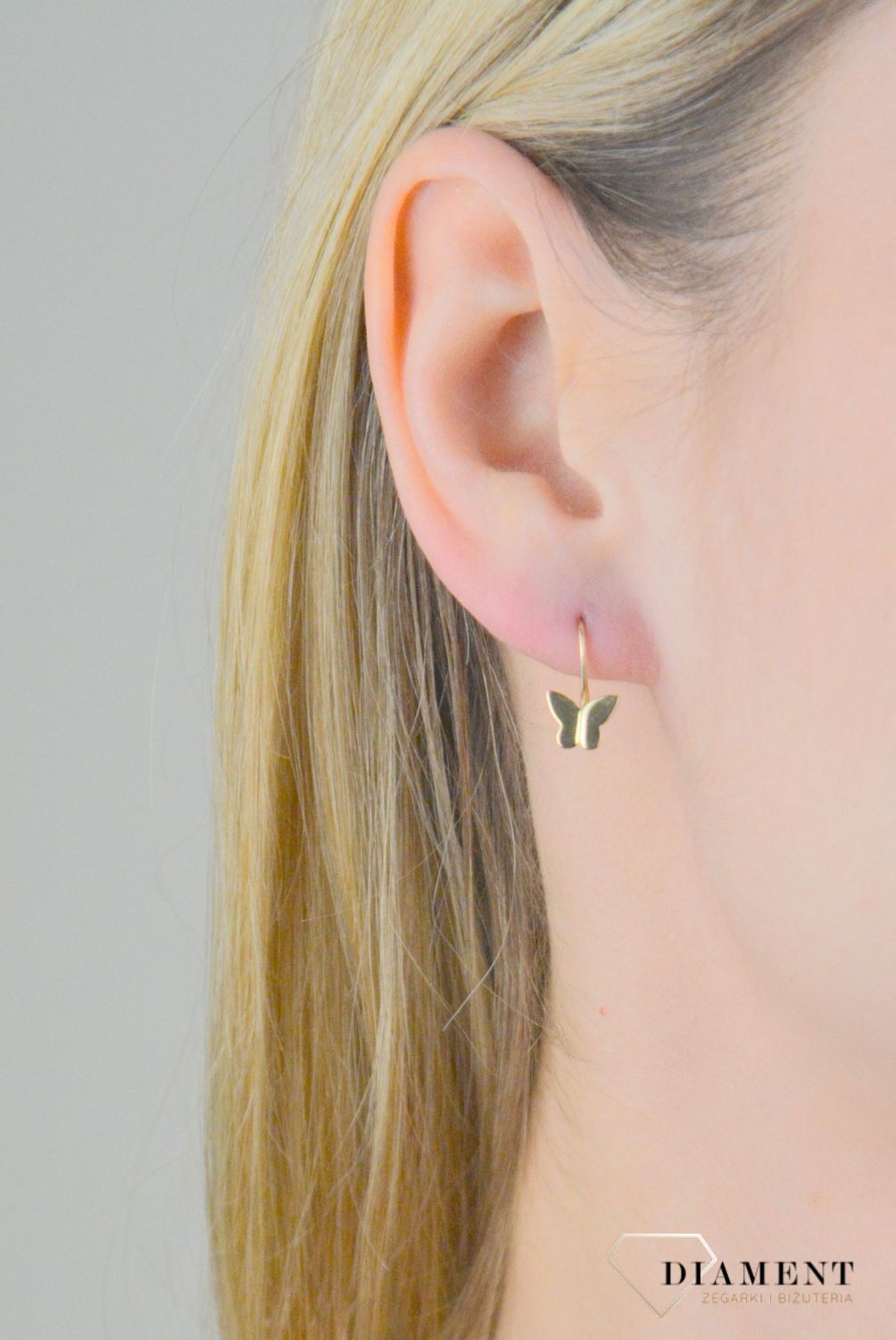 Kolczyki złote dziecięce motylki próba 375, KL 10493 375.jpg